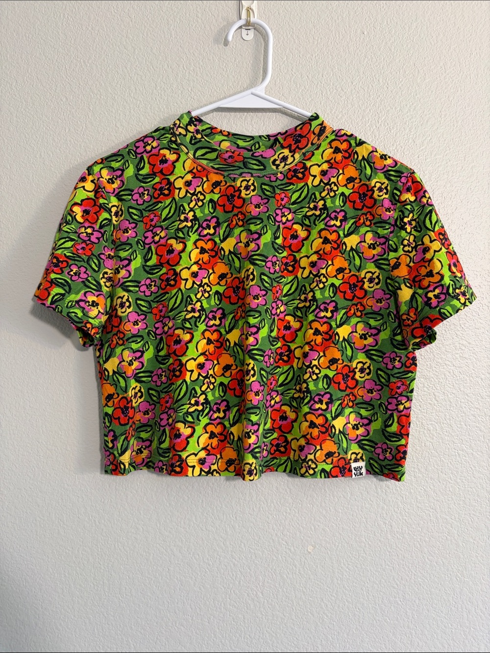 Lucy & Yak Floral Cropped Tee - S